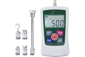 LABFENG 500N Digital Force Gauge Push Pull Gauge Portable Force Meter with Units N/LB/Kg/Oz, Auto Backlit LCD, for Lab Tension and Compression Load Plug Force Destructive Tests (500N)
