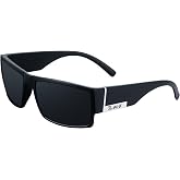 Locs Mens Flat Top Gangster Sunglasses Black Silver Frame 91026