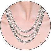 Eigso Mens Stainless Steel Chain Necklaces Vintage Gold 3MM / 5MM / 7MM Cuban Link Chain Necklace for Man Woman