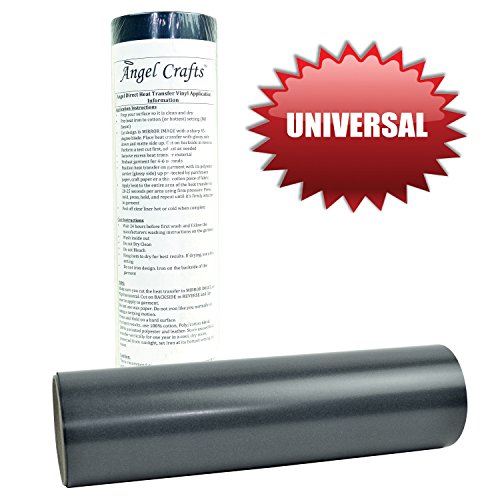 Angel Crafts Black Heat Transfer Vinyl Roll: Weeds Easily Black Htv Vinyl for Tshirts - Iron On Vinyl for Cricut, Silhouette Cameo, Oracal Heat Press Machine, 12 Inches by 10 Feet - Thumbnail 4