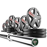 XMark Lumberjack 7' Olympic Bar and Optional Texas Star Olympic Weight Plate Sets