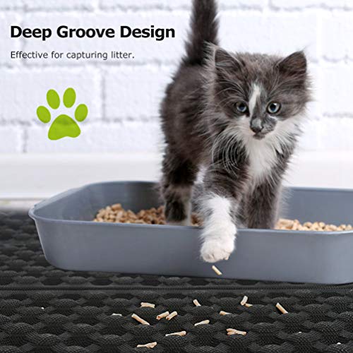 Petacc Cat Litter Mat, 17"x24" Layer Design Waterproof Litter
