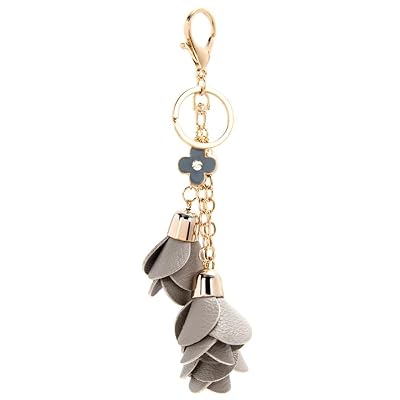 Iuhan Fashion Rose Keychain Bag Handbag Key Ring Car Key Pendant Khaki