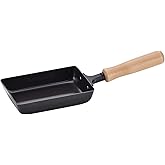 IPPINKA Japanese Iron Tamagoyaki Pan, Egg Omelette Pan Skillet, Made in Tsubame, Japan, 3.7 x 5.9 inch