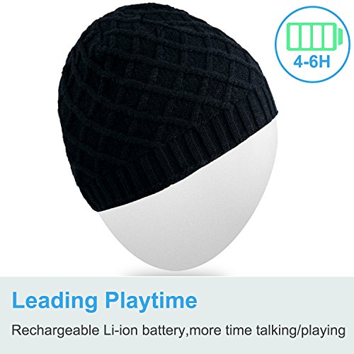 Qshell Unisex Winter Bluetooth Beanie Hat Music Cap with Headphone Headset Stereo Speakers and Mic Hands Free Outdoor Sport Skinning,Cycling,Compatible with iPhone X/8S Android Cell Phones - Gray