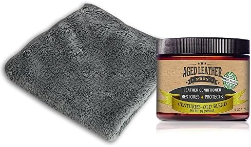 Aged Leather Pros Leather Microfiber Cleaning Cloth & Leather Conditioner | Combo Pack