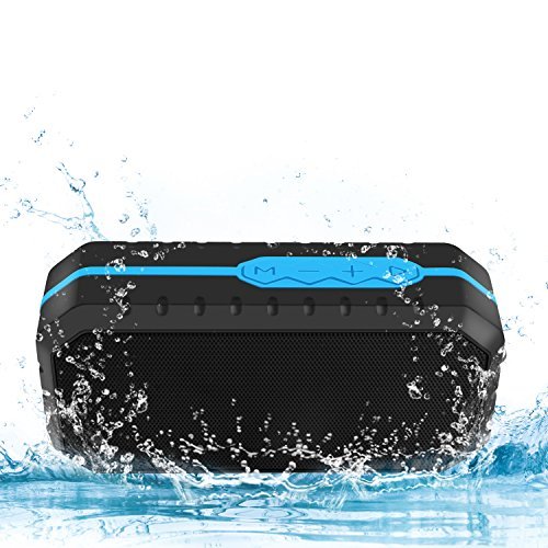 Ifecco Portable Bluetooth Speaker, Wireless Waterproof Shockproof Speaker with Build-in Microphone for Indoor and Outdoor (Blue + Black)