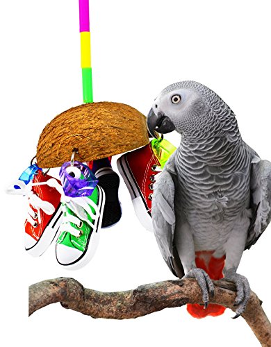 Bonka Bird Toys 1504 Coco Sneaker Bird Toy Parrot Cage Toys Cages African Grey Cockatoo Macaw Conure