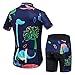 Cycling Jersey Kids,Short Sleeve Cartoon Road Mountain Bike Jersey Set/Top/Short for Girls Boys Breathable