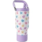 Simple Modern Valentine's Day Trek Pivot | 30oz Flip Straw Tumbler with Handle | Gifts for Her | Water Bottle & Boot | Interchangeable Straw & Chug Lids | Stainless Steel Jug | Word Hearts