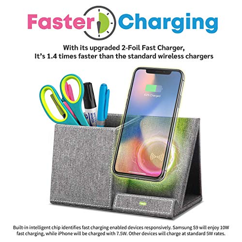 Chargio Wireless Charger Desk Organizer, Pen and Pencil Holder for Desk