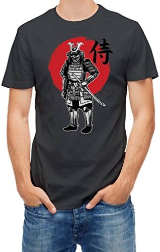 T-shirt samurai warrior with sword kanji Grey Mouse XXL
