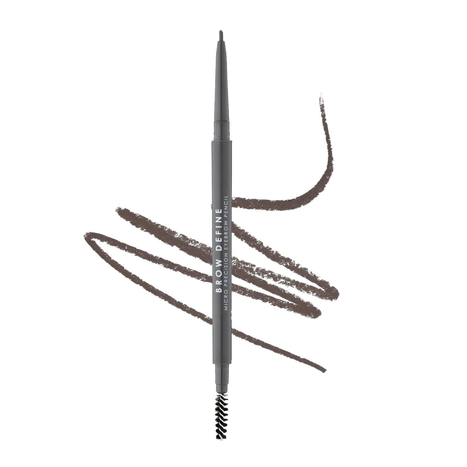 MUA Makeup Academy Brow Define, Micro Eyebrow Pencil with Spoolie Brush, Grey, 0.05 g - Vegan & Cruelty Free