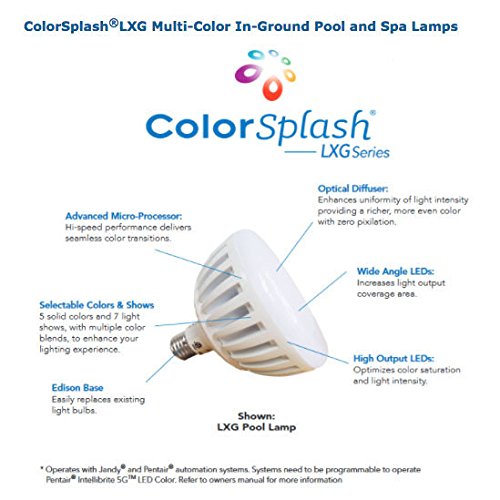 JJ Electronic JandJ Equipment Color Splash LXG Multi-Color LED Pool Lamp 120V LPL-P2-RGB-120