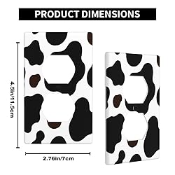 Pznen Cow Print Duplex Wall Plate Cute Cow White