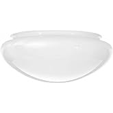 KOR Mushroom Glass Shade Replacement, 8 Inch Fitter Ceiling Light Cover | 7.75 in Diameter X 4 in Height X 9.5 in Width, White Interior Diffuses Glare, Durable, Smooth Curved Edge, Fits Fixtures