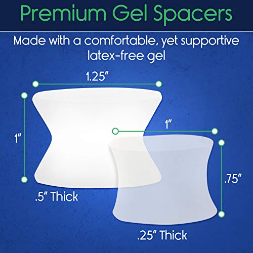 ViveSole Toe Spacers (8 PIECES) - Silicone Gel Feet Separator Spreaders - Straighten Overlapping Toes - Foot Yoga Stretchers for Men, Women Pain Relief - Bunion, Toe Alignment Corrector - Pedicure Aid
