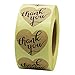 Hybsk Love Heart Kraft Paper Thank You Stickers with Heart 1.5 Inch Adhesive Labels 500 Per Roll (Kraft)