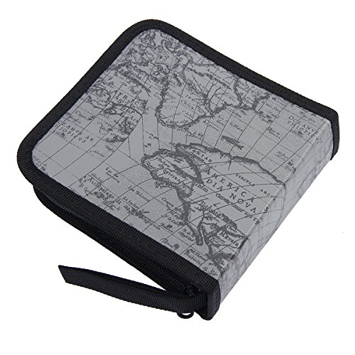 Mochiglory EVA World Map Pattern CD/DVD Bag 40/80 Discs Storage Carry Case Holder Wallet Carry Organizer