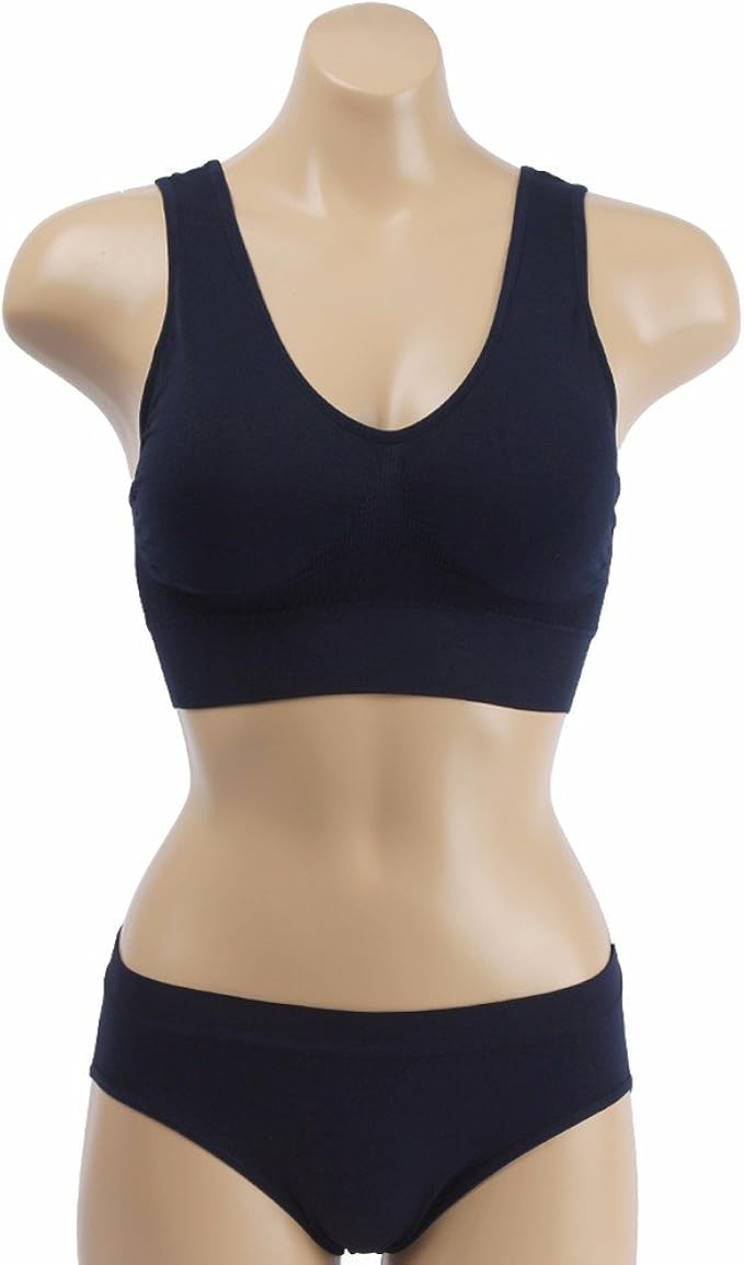 Sports Bra and Panty Set Racerback Padded Bra and Underwear Panty for