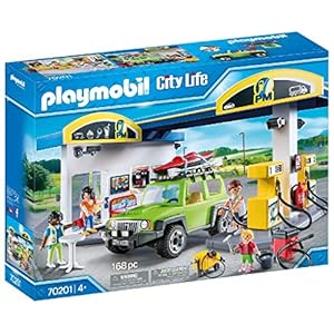 Playmobil-70201-City-Life-Vehicle-World-Petrol-Station-with-Car-and-Shop Playmobil City Life 70201 Fuel Station, For Children Ages 4+