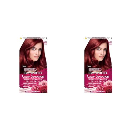 Garnier Color Sensation Red Hair Dye Permanent 6.60 Intense Ruby Red (Pack of 2)