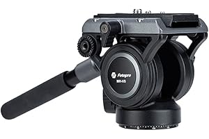 Fotopro Video Fluid Head, Drag Pan Panoramic Tripod Head with Quick Release Plate Max Load 13.23lb for DSLR Cameras Camcorders
