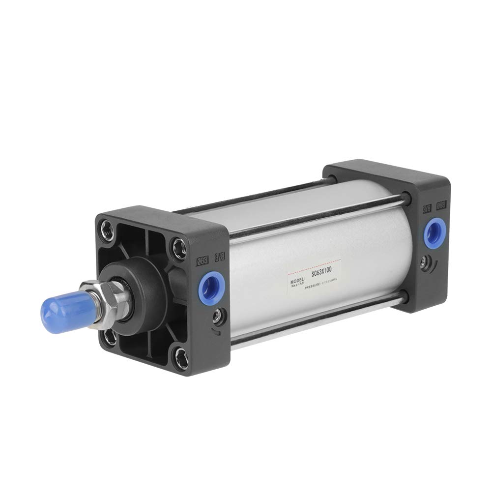 Air Cylinder,63mm Bore 100mm Stroke Screwed Piston Rod Pneumatic Air Cylinder Dual Action,perfect lubrication and guiding performance