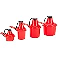 The Scoopie Supplement Container, Scoop, and Funnel System for Pre Workout Powder and Post Workout Protein, Spill Proof Holder Dispenser, Gym and Shaker Bottle Travel Accessory, PACK OF 4, RED