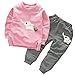 BOMDEALS Cute Elephant Print Toddler Baby Girls Clothes Set,Long Sleeve T-Shirt +Pants Outfit (Age(3T), Pink)
