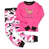 Goodnight Deer-Deer Pink Kid's PJ Set by Lazy One