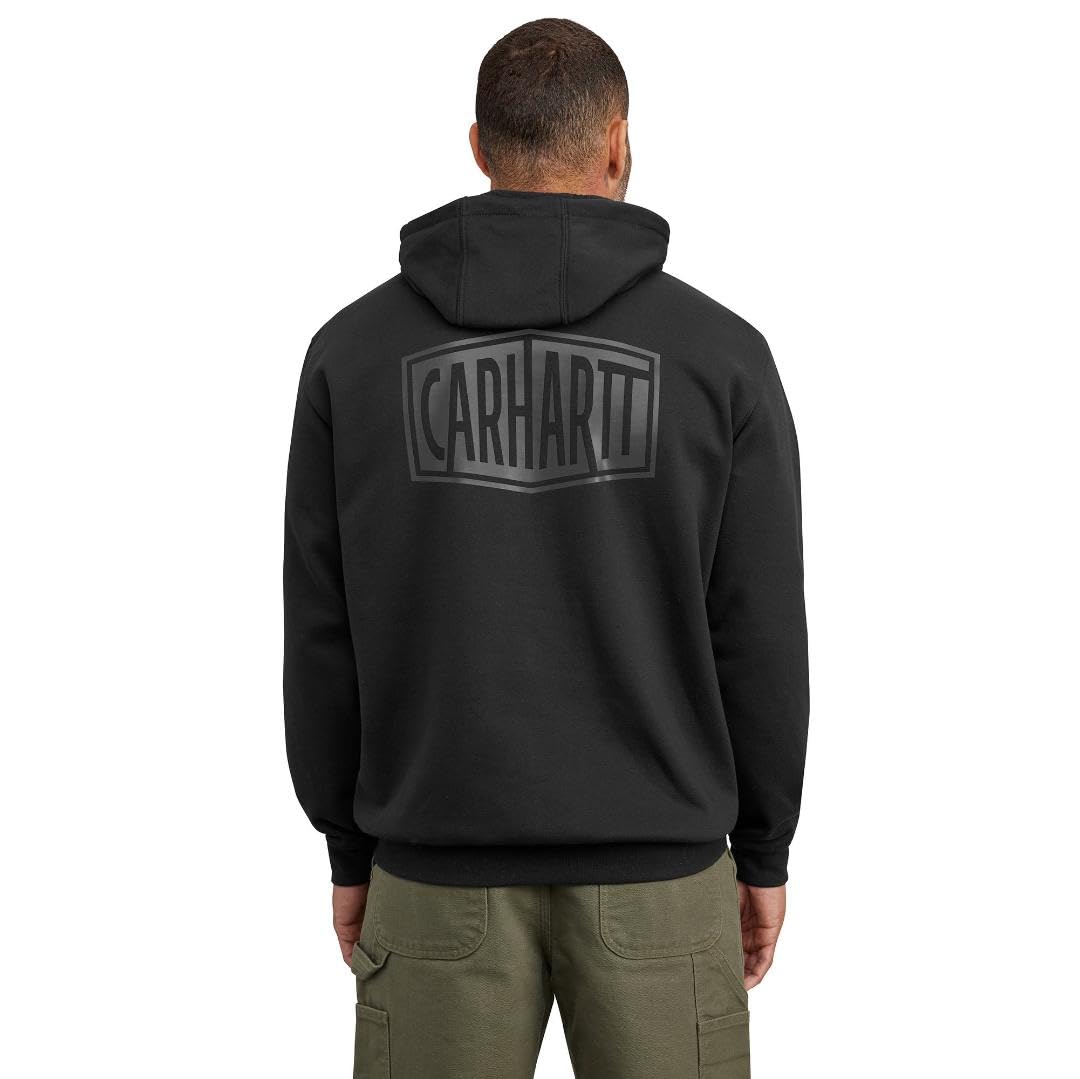 Carhartt Men's Rain Defender Loose Fit Midweight Logo Graphic Sweatshirt, Black, XX-Large Tall Image