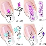LKE 48 Design 3D Design Nail Art Sticker Tip Decal Manicure/ Water Nail Art Decal / Tattoo / Sticker （30 sheets）