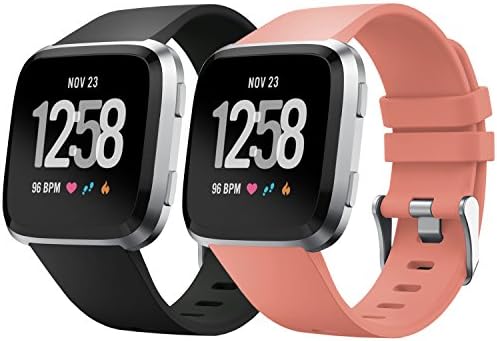 Antermart for Fitbit Versa Bands, Adjustable Silicone Replacement Sport Band Bracelet Strap for Fitbit Versa Smart Watch,Fitness Accessories Wristbands with Metal Buckle,2/3/4/5pcs Group
