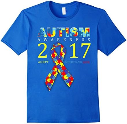 Men's Official: autism awareness 2017 shirt-  accept-understand-Lv XL Royal Blue