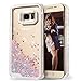 Galaxy S7 Case, Wuloo Samsung Galaxy S7 Hard Case Fashion Creative Design Flowing Liquid Floating Luxury Bling Glitter Sparkle Love Heart Hard Case for Girls Children (PinkBlue)