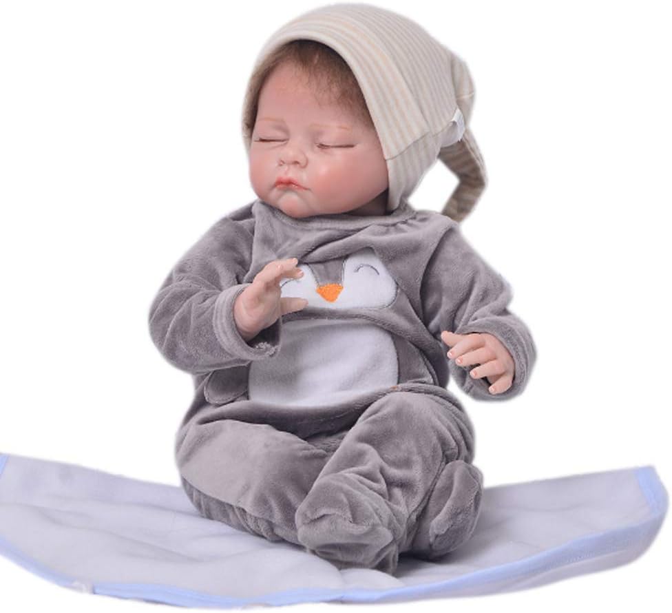 Prezzo NACHEN Reborn Bambola Occhi Chiusi Simulazione Bambino 55cm Carino Corpo in Silicone Bambini Giocare con Regali Bambole Offerte
