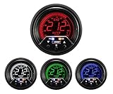 Water Temperature Gauge- Electrical Digital Green/white/red/blue Premium EVO Series 60mm (2 3/8