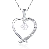 LGSY Cubic Heart Bail Pendants for Pearl Jewelry Making Sterling Silver, Design Pendant Fitting for Fashion Jewelry