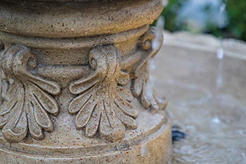 Kenroy Home 51010SNDST Ibiza Outdoor Tiered Fountain with Lights, 45" H, Sandstone Finish - Thumbnail 6