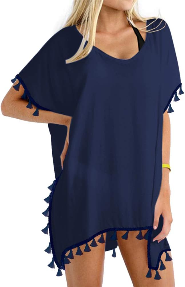 YincroWomen Chiffon Tassel Swimsuit Cover Up Beach Coverups for Swimwear