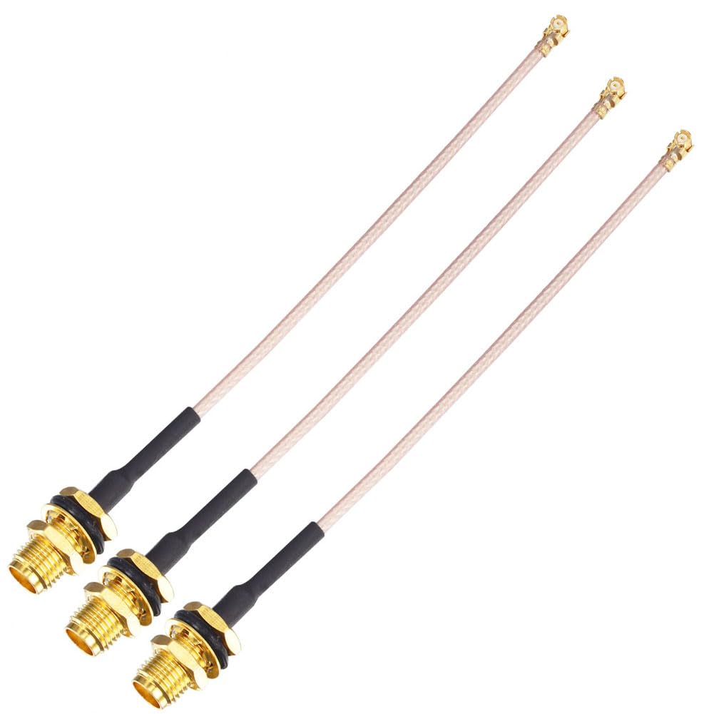 YILIANDUO SMA Female Bulkhead to IPX IPX U.FL Pigtail WiFi Aerial Antenna Adapter Cable RG178 15CM for Wireless Mini PCI PCIE Network Card WiFi Adapter FPV UAV Drone Controller Pack of 3