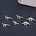 Silver Dinosaurs Earrings Alloy 3 Pairs of Studs Punk Cartilage Earrings Sets Cute Animal Jewelry