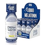 Dream Water Natural Sleep Aid, GABA, MELATONIN, 5-HTP, 2.5oz Shot, NighTEA Night, 12 Count