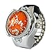 YouYouPifa Round Faceted Crystal Inlay Hunter Case Quartz Finger Ring Watch (Orange)