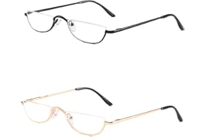 Half Reading Glasses Half Rim Metal Frame Glasses Spring Hinge Readers for Men and Women