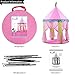 EocuSun Girls Princess Castle Play Tents with Glow in The Dark Stars, Kids Pink Play Tent House with Lights and Carrying Case for Indoor and Outdoor Use