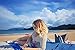 Chanvi Large Beach Blanket Handy Sand Mat- Extra Size 9' x 10' Holds 7 Adults with Strap - Perfect for Picnics, Beaches, RV, Outings, Camping, Hiking and Music Festival(Blue)