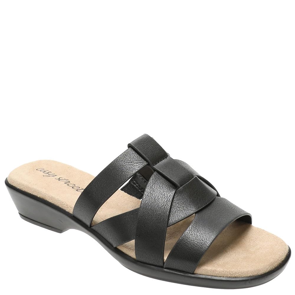 Easy Street Women’s Lakeport Slide Sandal, Black, 9.5 Wide