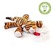 BabyHuggle Tiger Pacifier - Stuffed Animal Binky, Soft Plush Toy with Detachable Silicone Baby Dummy, Paci Clip Leash & Squeaky Sound. Teether Holder. Safe & Soothing Baby Shower Gift for Boys & Girls